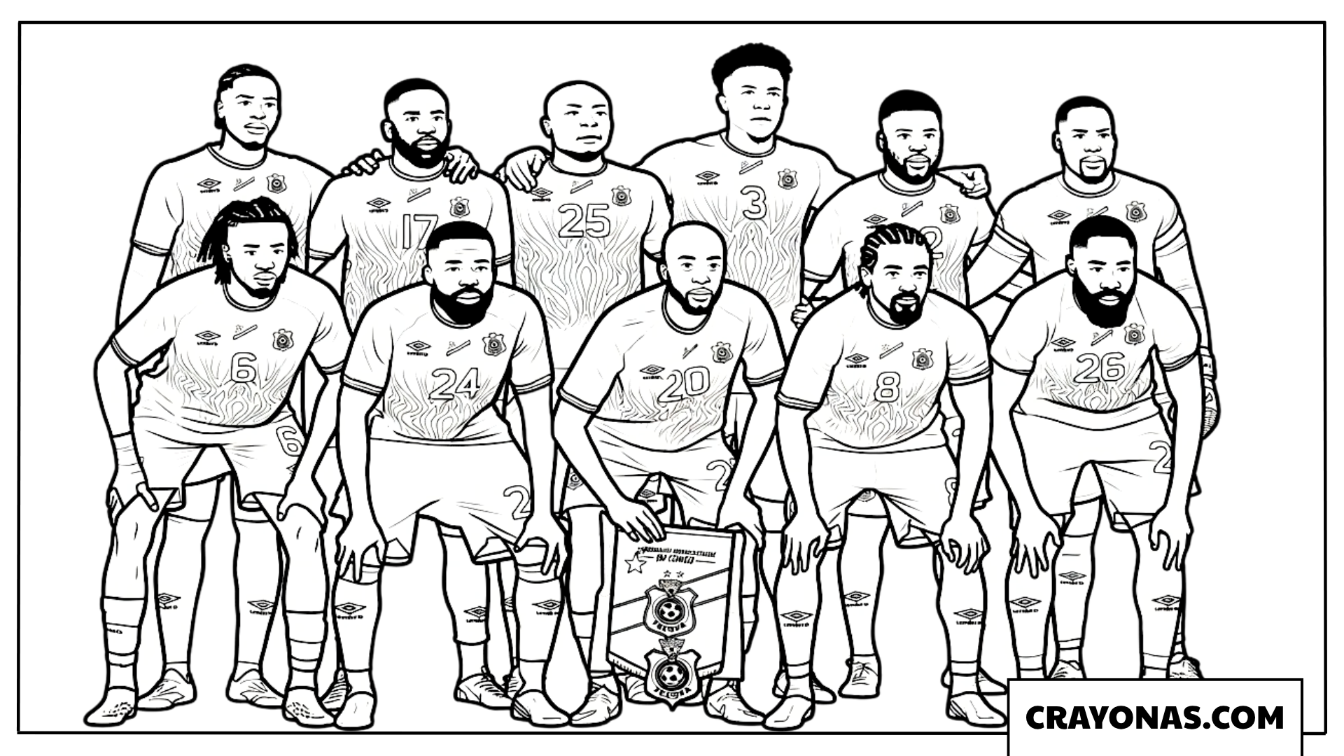 DR Congo National Team Group Coloring Page
