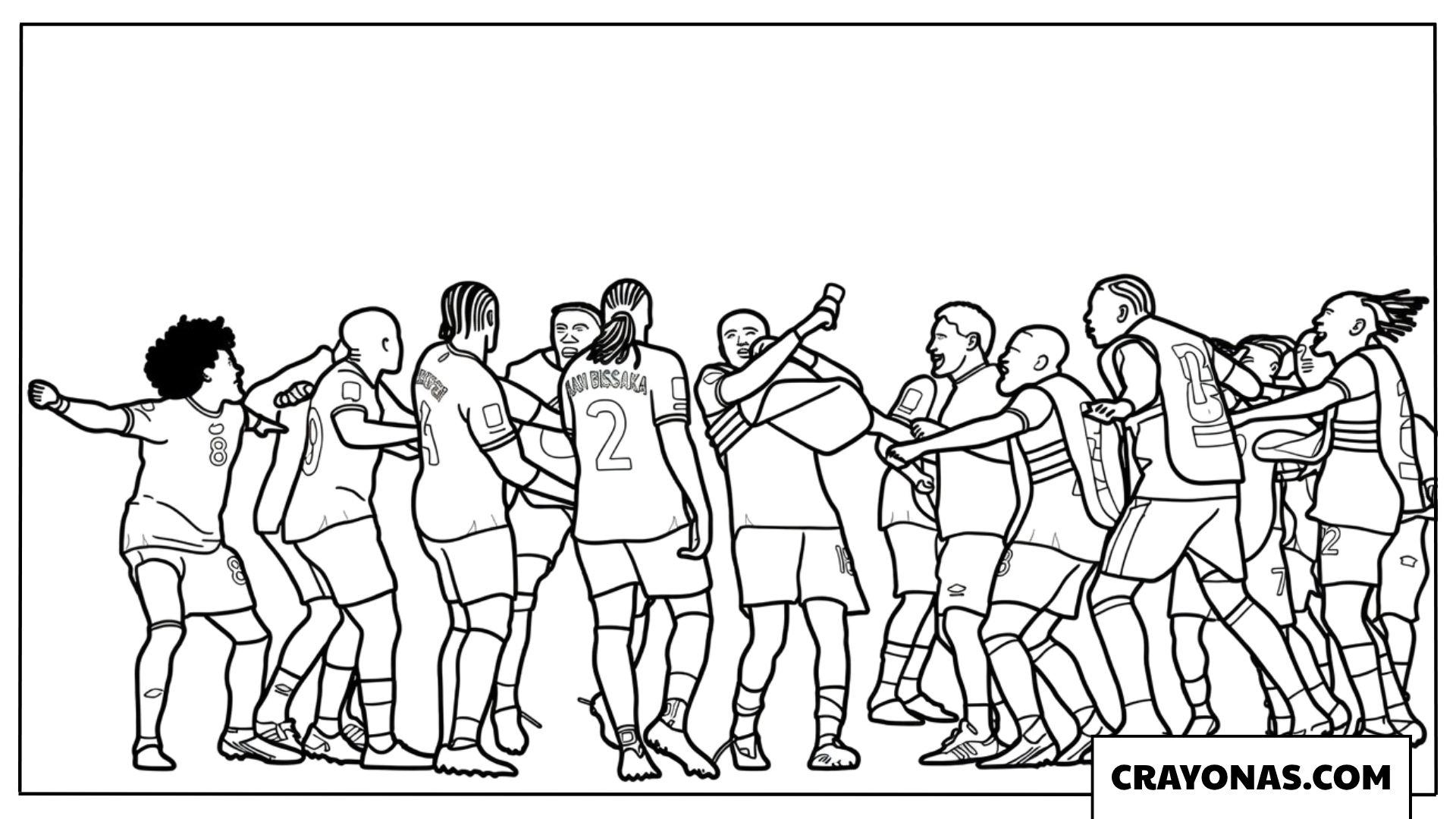 DR Congo Team Huddle Coloring Page