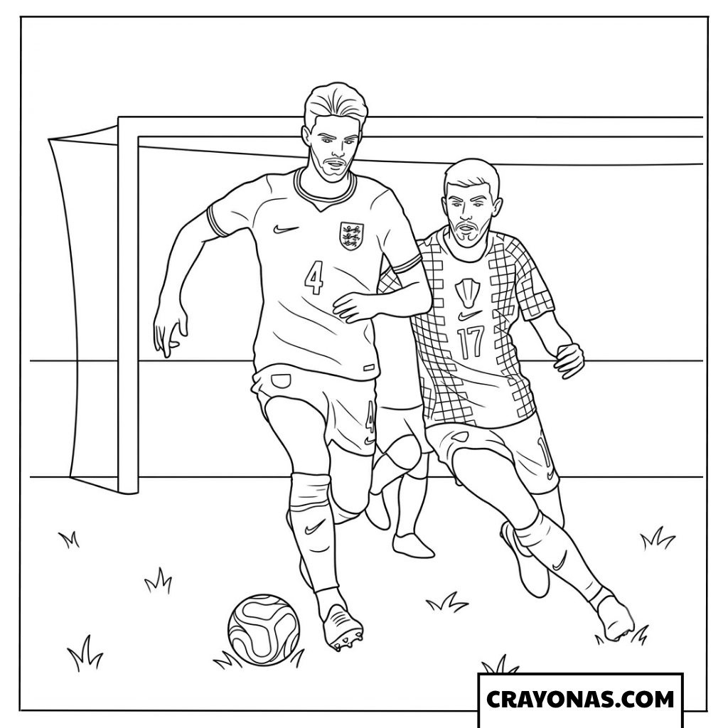 Declan Rice vs Luka Sucic England vs Croatia World Cup 2026 Coloring Page