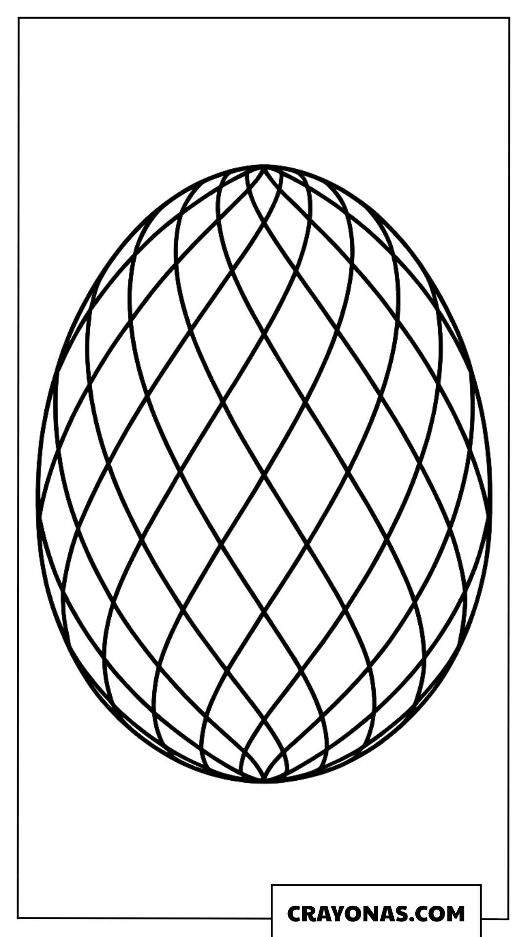 Diamond Pattern Easter Egg Coloring Page