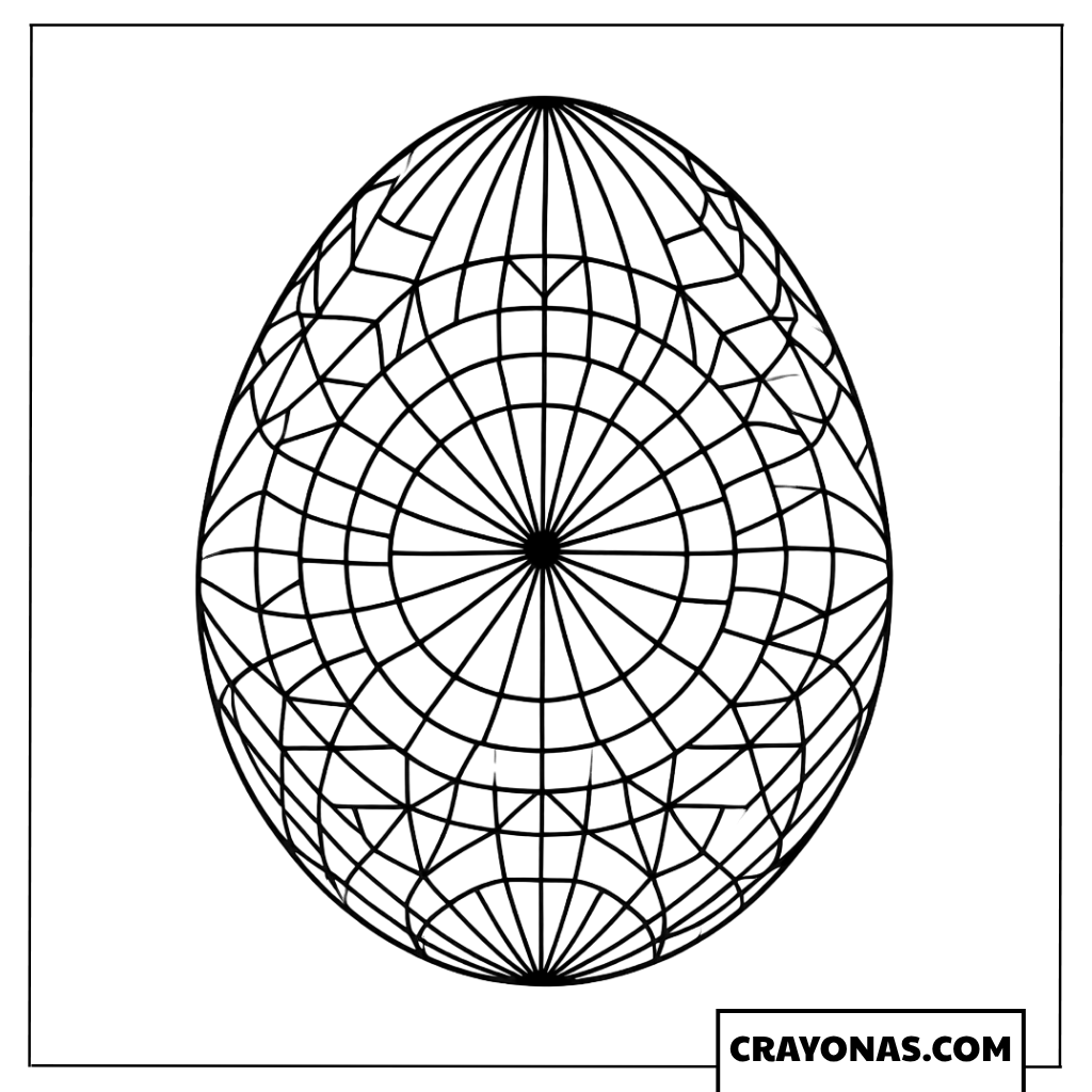 Diamond Pattern Mandala Easter Egg Coloring Page