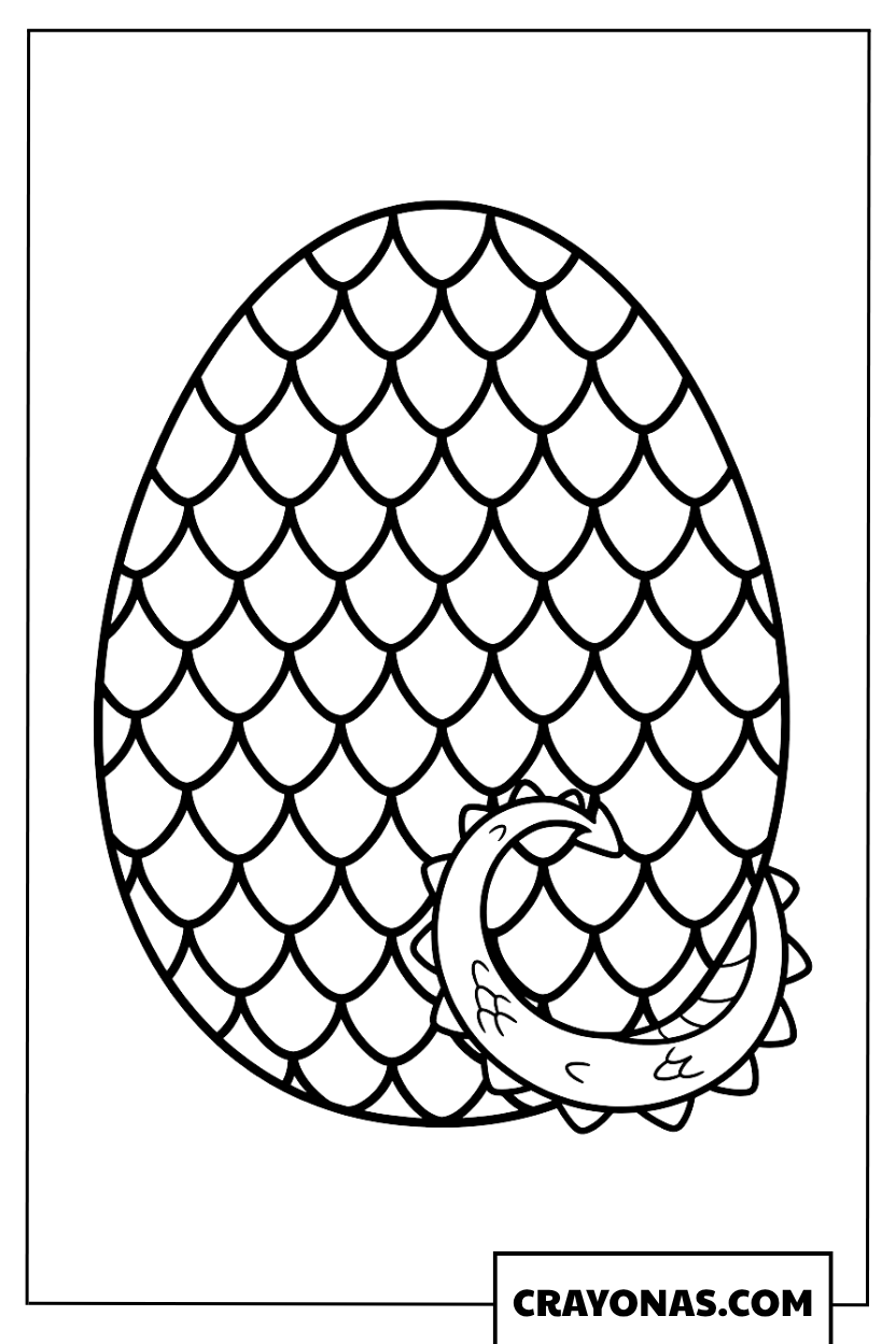 Dragon Scale Easter Egg Coloring Page