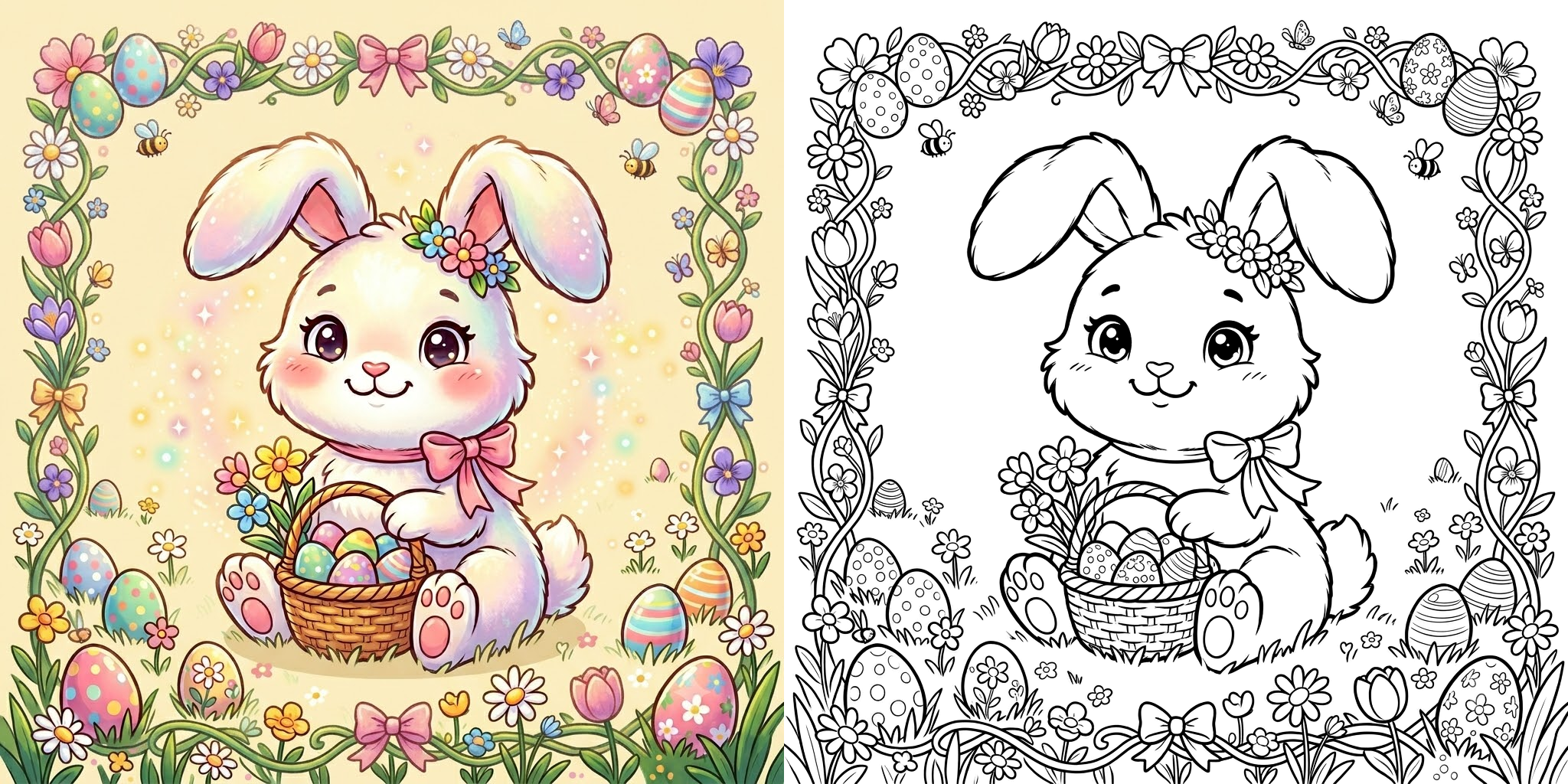 Easter Bunny Coloring Pages ft - 14
