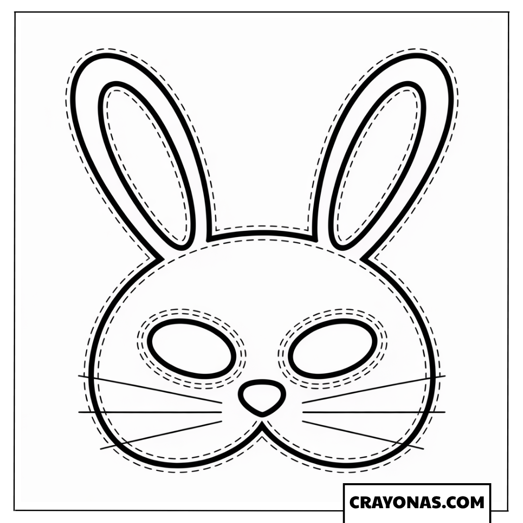 Easter Bunny Mask Coloring Page
