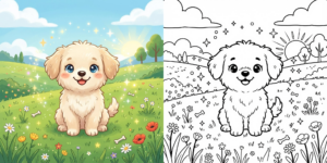 Easy Dog Coloring Pages ft - 14
