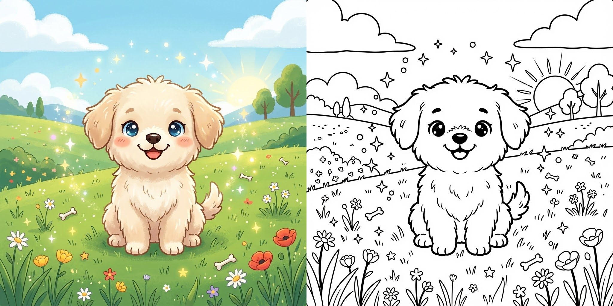 Easy Dog Coloring Pages ft - 14
