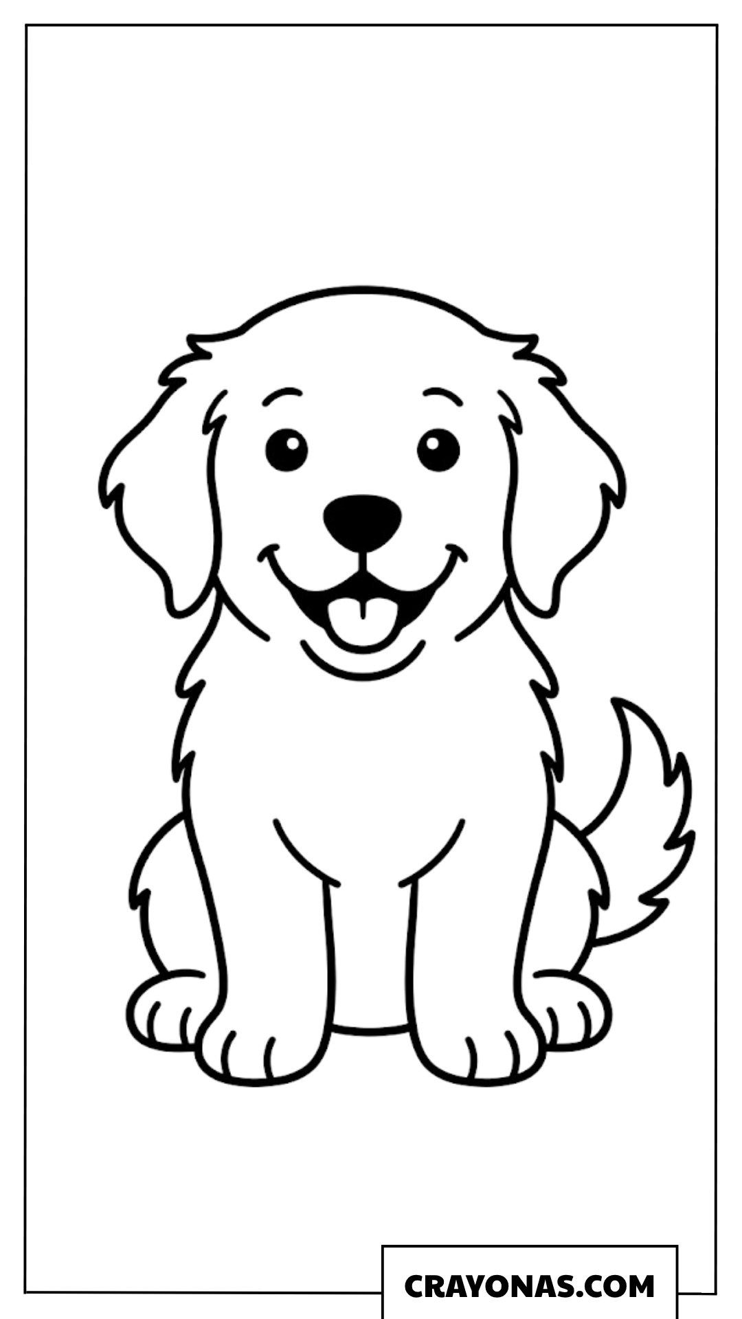Easy Golden Retriever Puppy Coloring Page