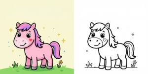 Easy Horse Coloring Pages ft - 2