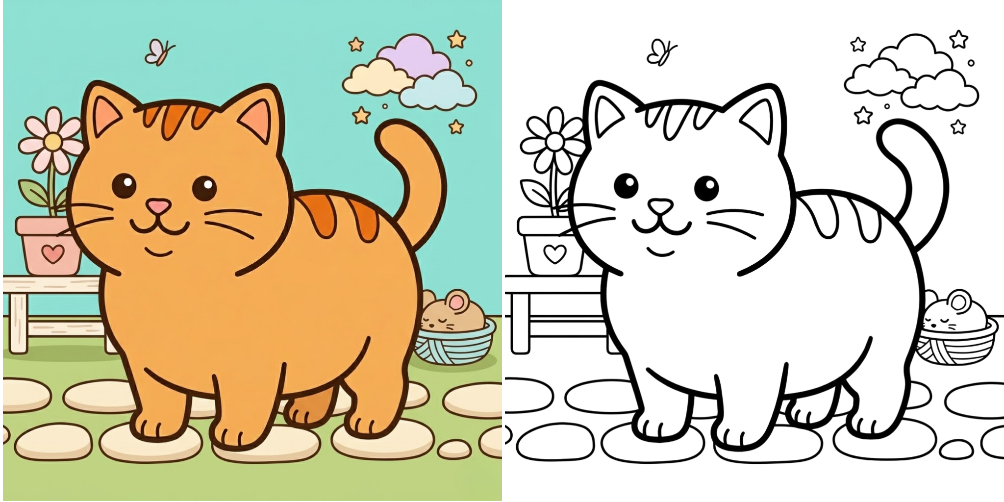 Easy Kitten Coloring Pages ft - 5