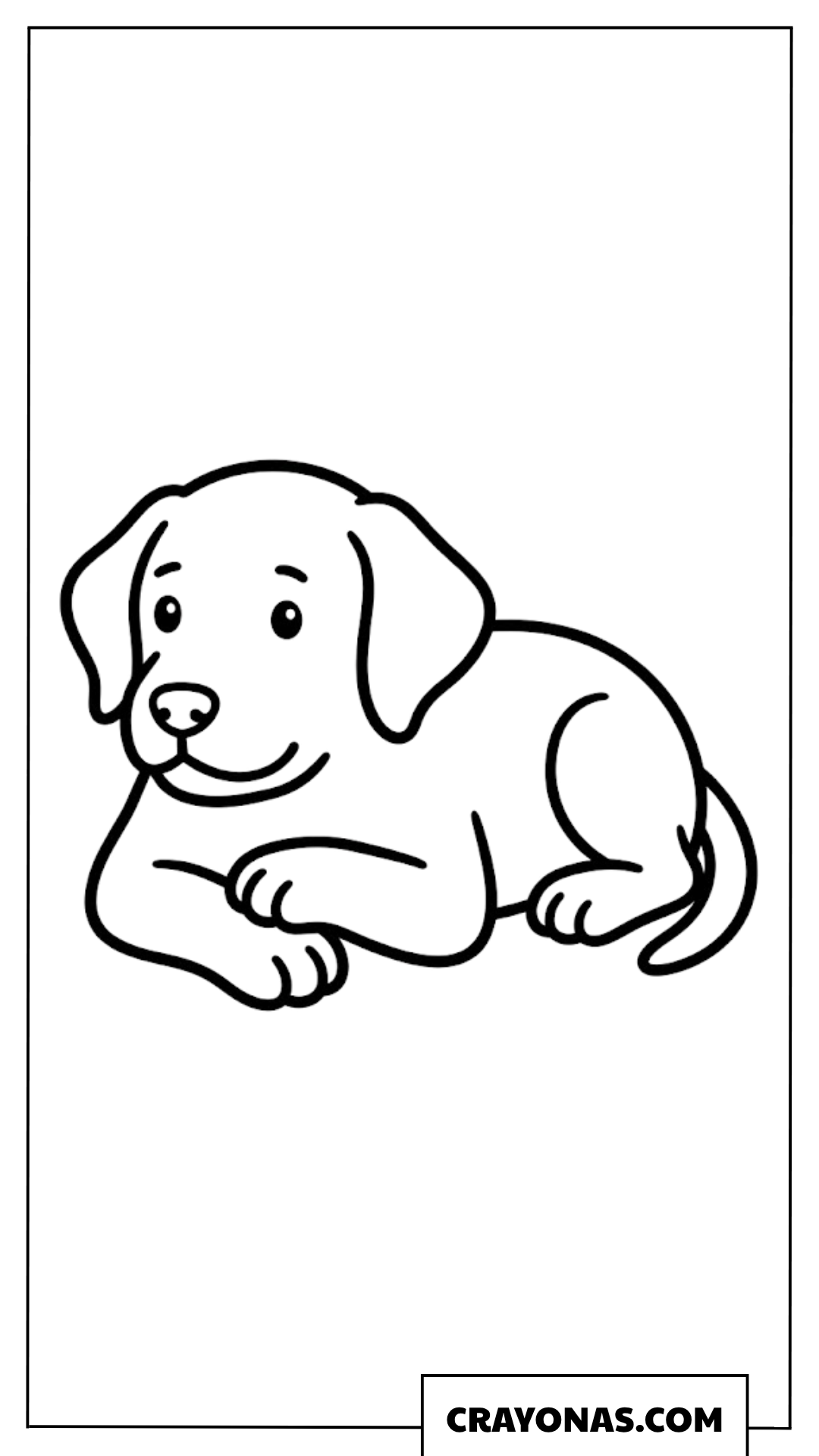Easy Lying Down Puppy Coloring Page