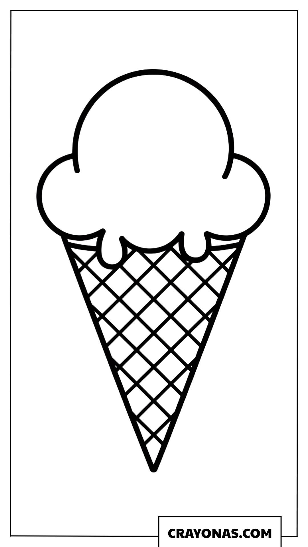 Easy Single Scoop Soft Serve Cone Coloring Page