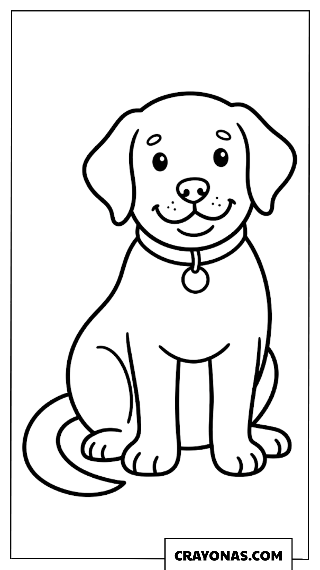 Easy Sitting Labrador Puppy Coloring Page