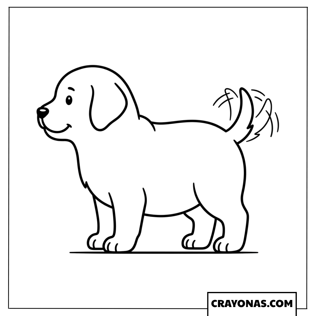 Easy Standing Puppy Coloring Page