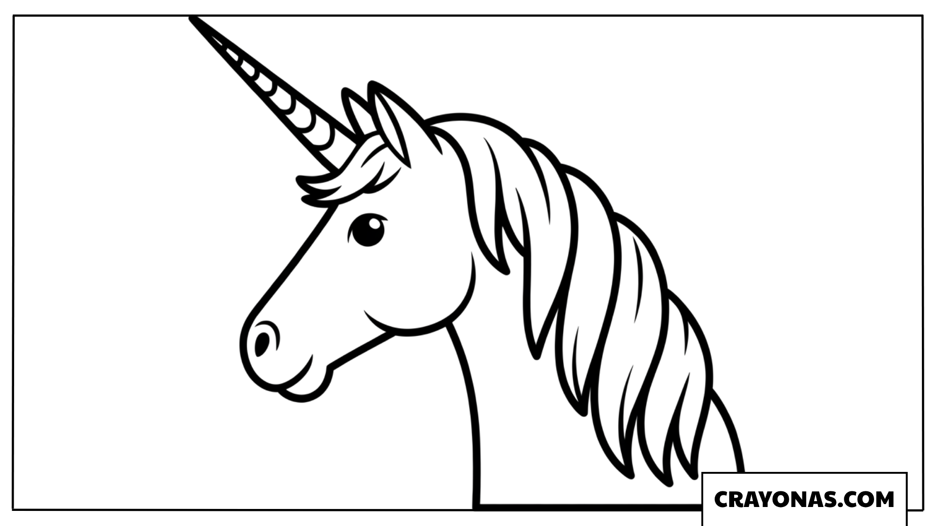 Easy Unicorn Head Coloring Page