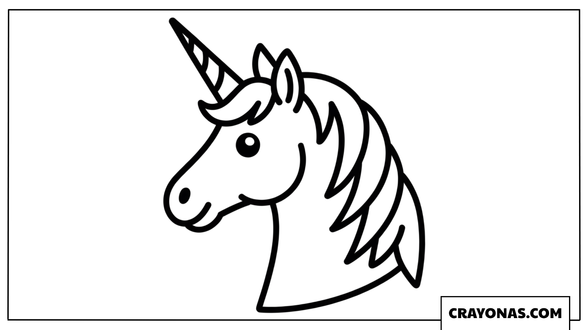 Easy Unicorn Portrait Coloring Page