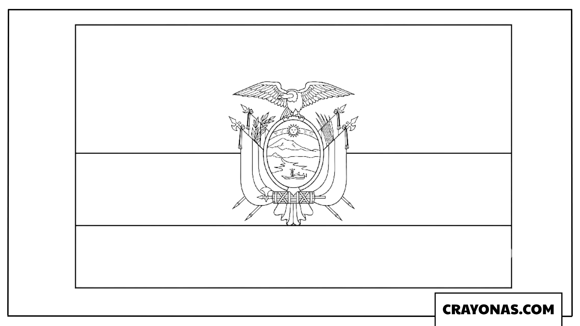 Ecuador Flag Coloring Page