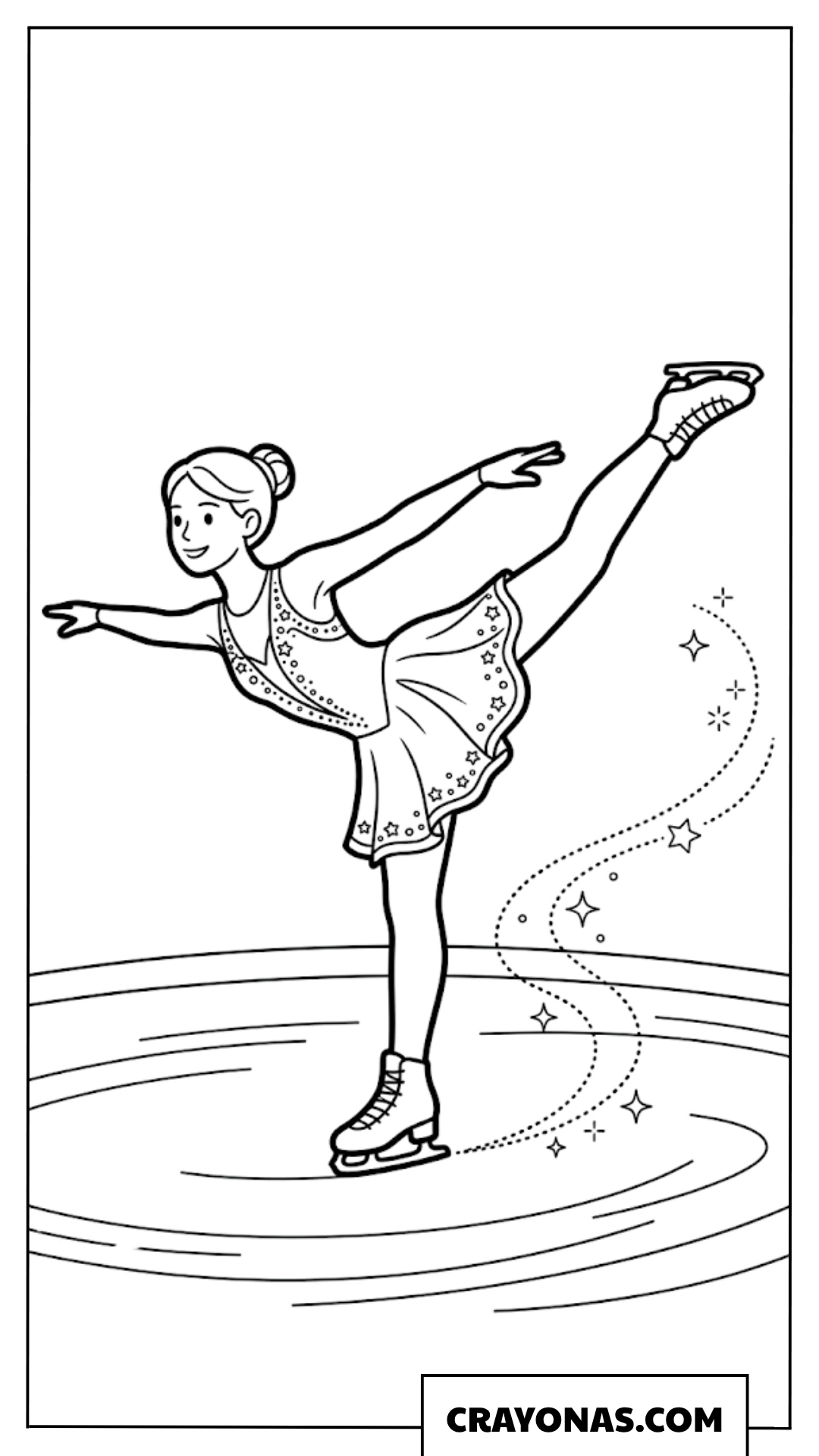 Elegant Figure Skater with Leg Lift Coloring Page