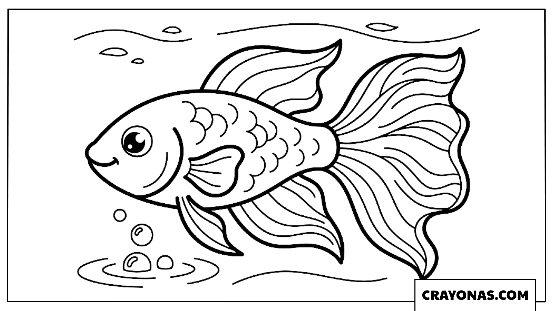 Elegant Goldfish Coloring Page