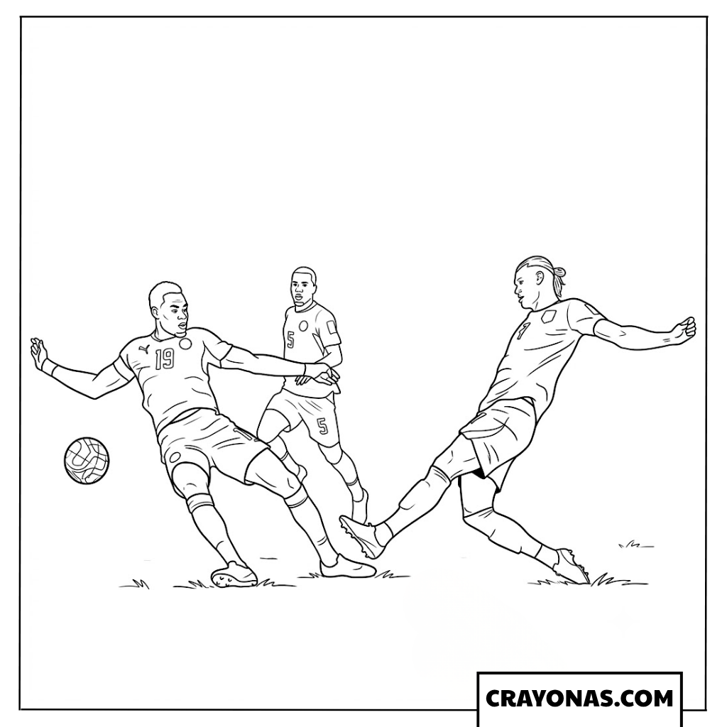 Erling Haaland Powerful Left-Foot Shot Coloring Page