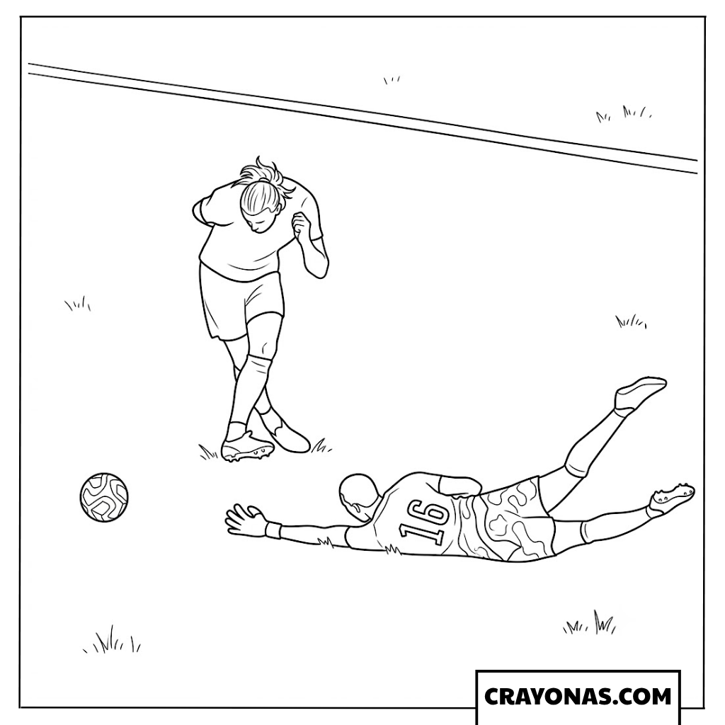Erling Haaland Powerful Left Foot Shot vs Edouard Mendy Coloring Page