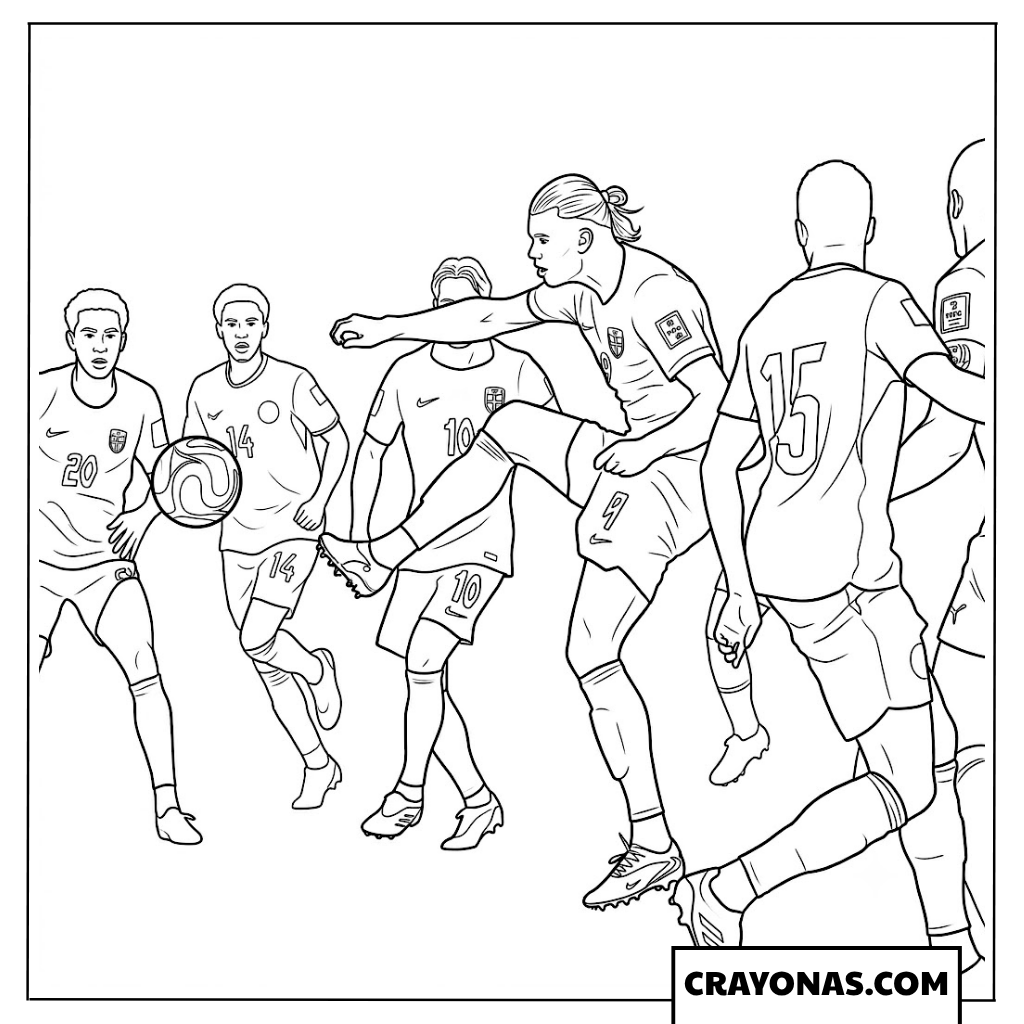 Erling Haaland Scores Second Goal Norway vs Senegal Coloring Page