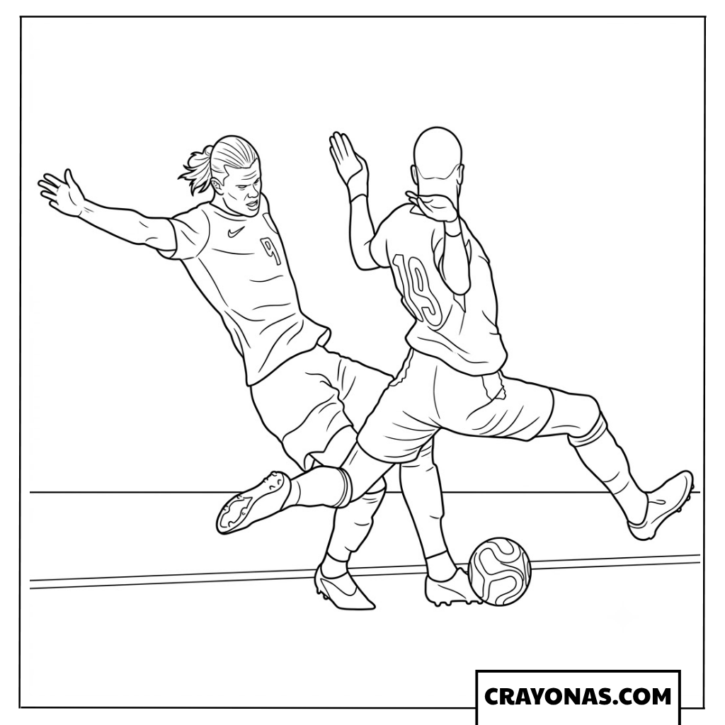Erling Haaland Scoring Goal Norway vs Senegal Coloring Page