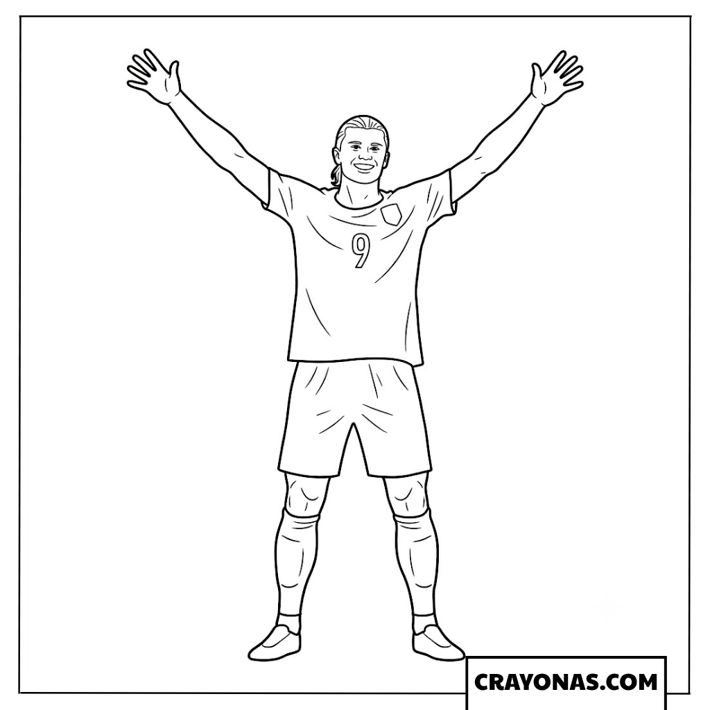 Erling Haaland Victory Celebration Coloring Page