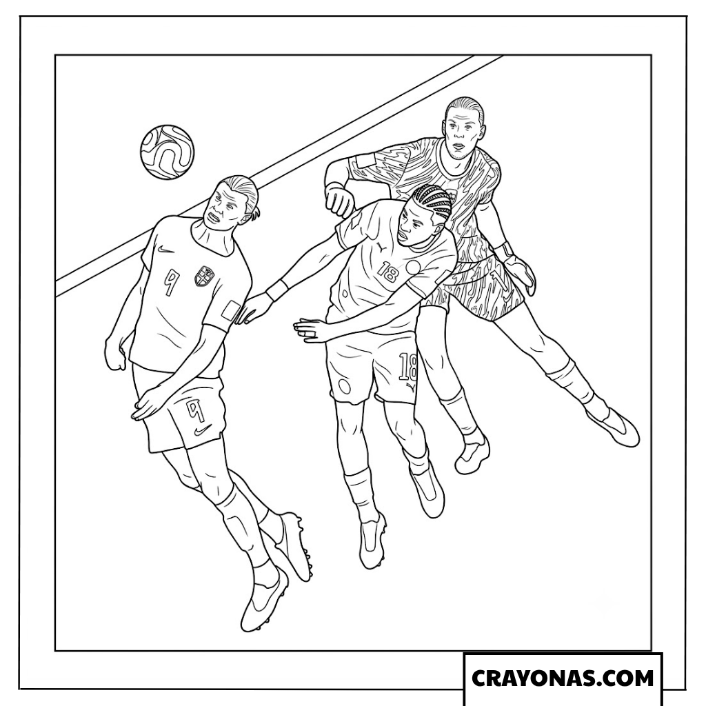 Erling Haaland vs Ismaila Sarr Aerial Duel Coloring Page