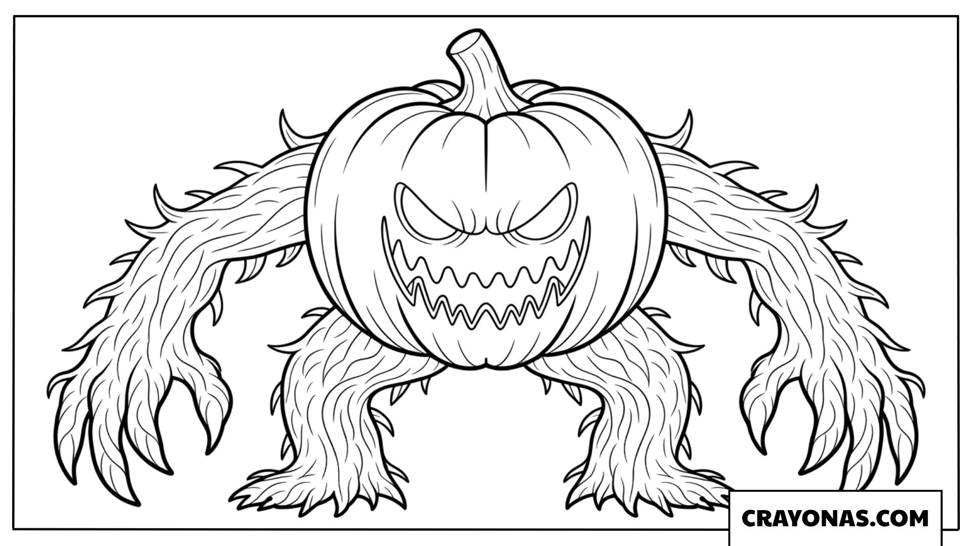 Evil Vine Pumpkin Monster Coloring Page