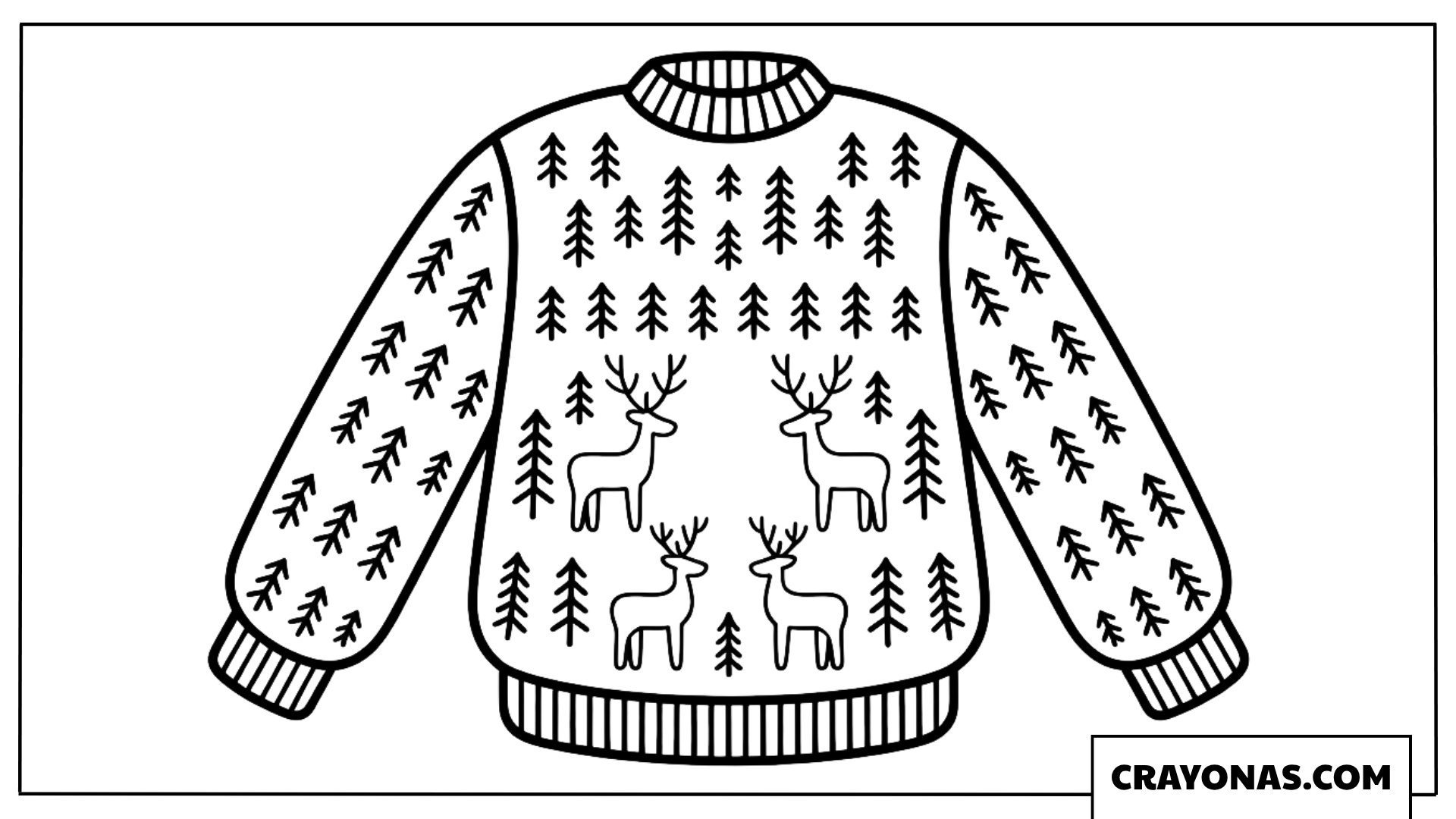 Festive Reindeer Sweater Fall Coloring Page
