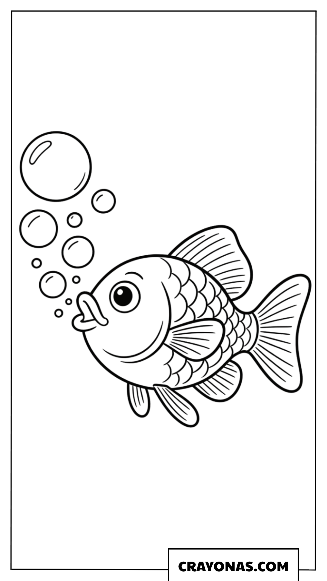 Fish Blowing Bubbles Coloring Page