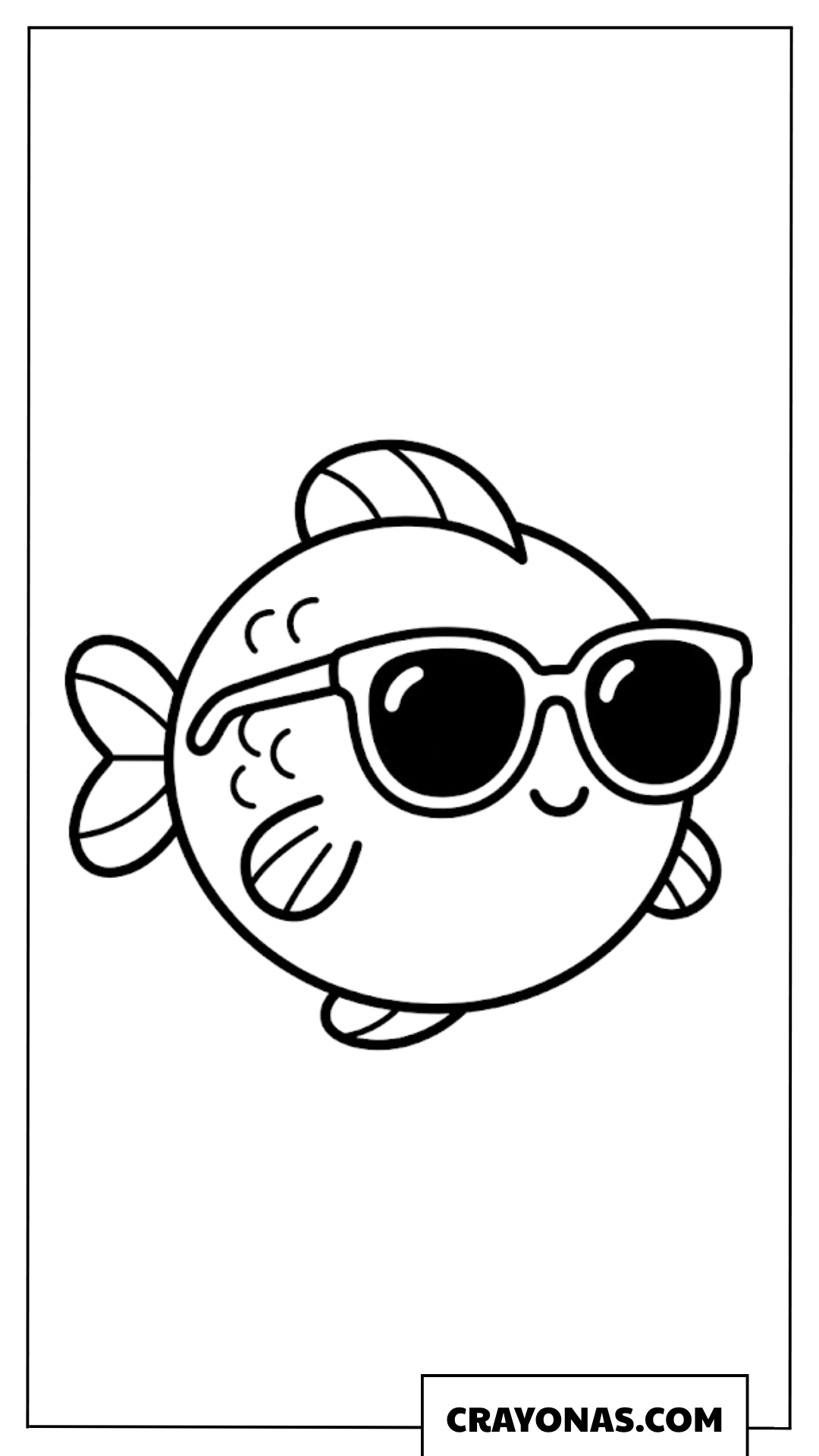 Fish Wearing Sunglasses Coloring Page