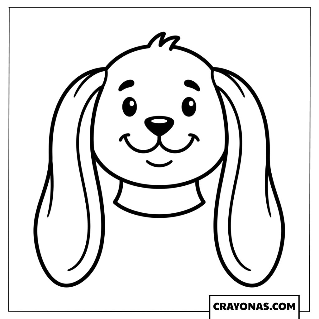 Floppy Eared Puppy Face Coloring Page