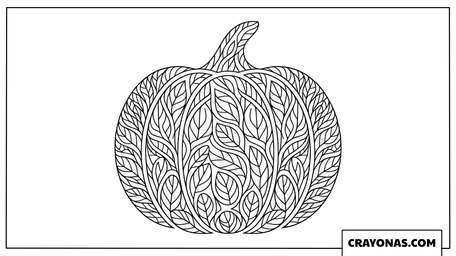 Floral Leaf Pumpkin Mandala Coloring Page