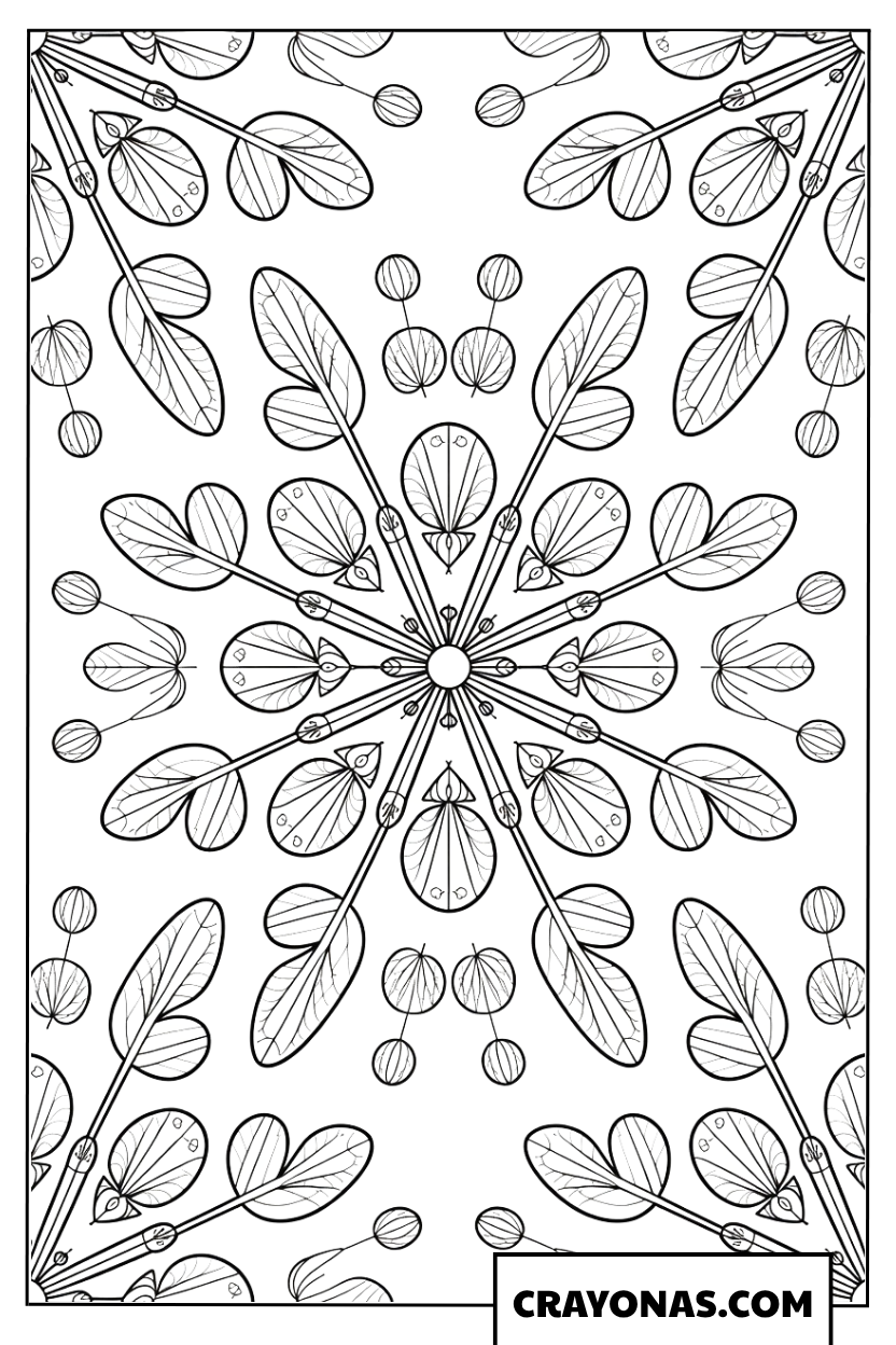 Floral Star Mandala Coloring Page