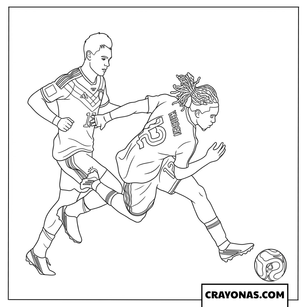 Florian Wirtz Chasing Sontje Hansen Coloring Page