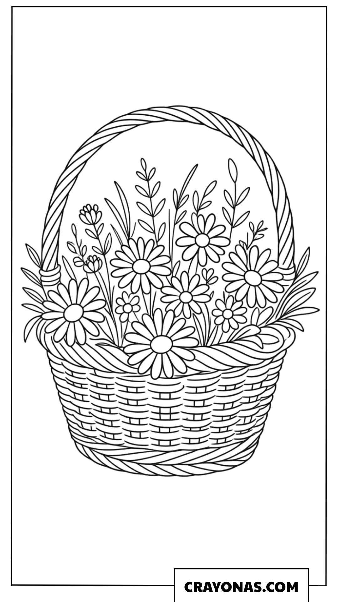 Flower Basket Coloring Page