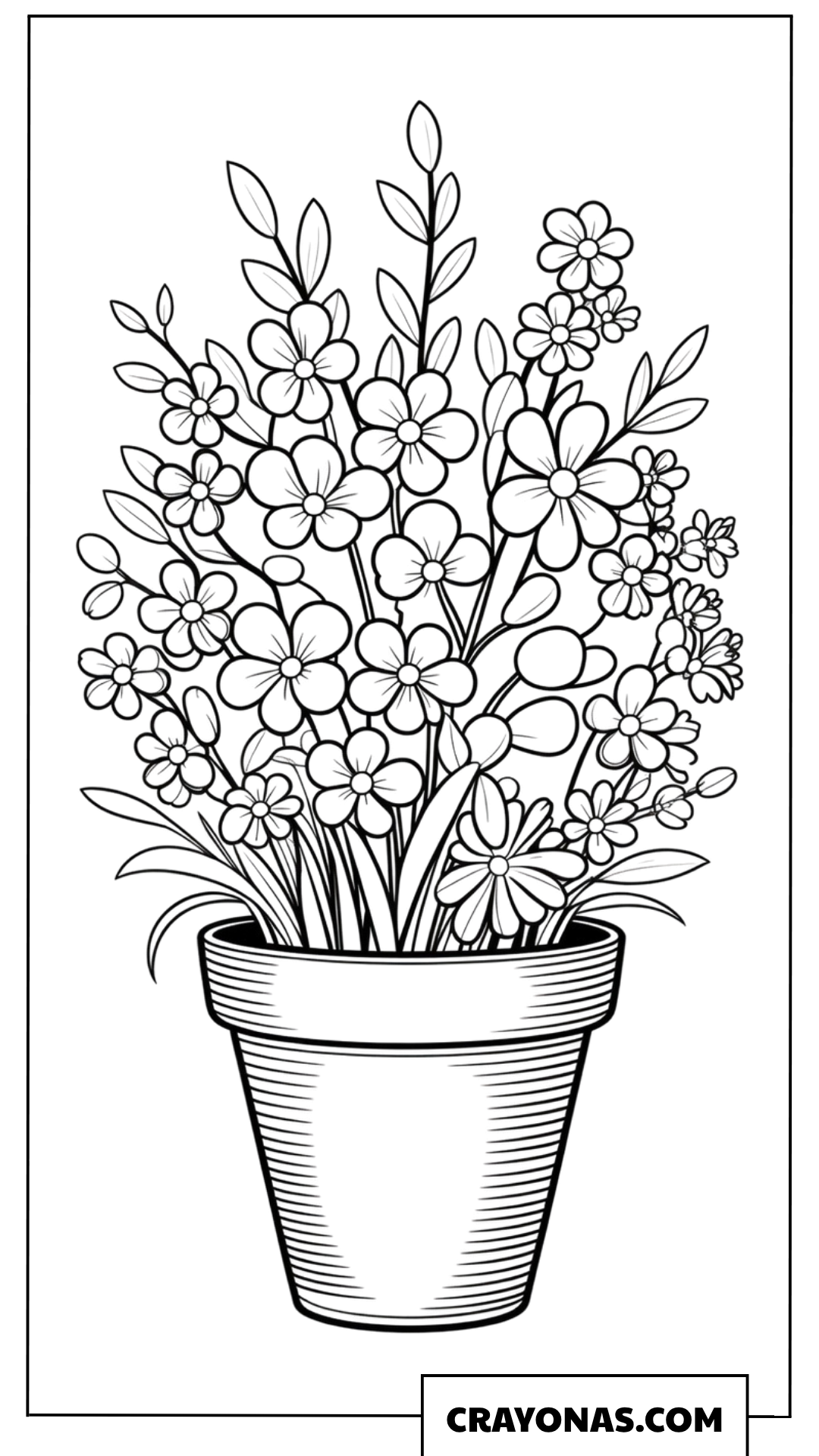 Flower Pot Bouquet Coloring Page