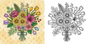 Flowers Coloring Pages ft - Flowers Coloring Pages ft