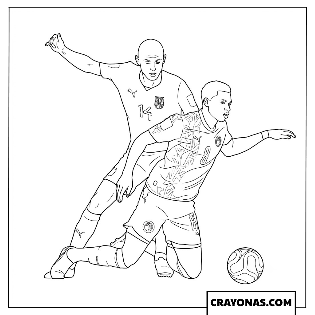 Fredrik Aursnes Foul on Lamine Camara Coloring Page