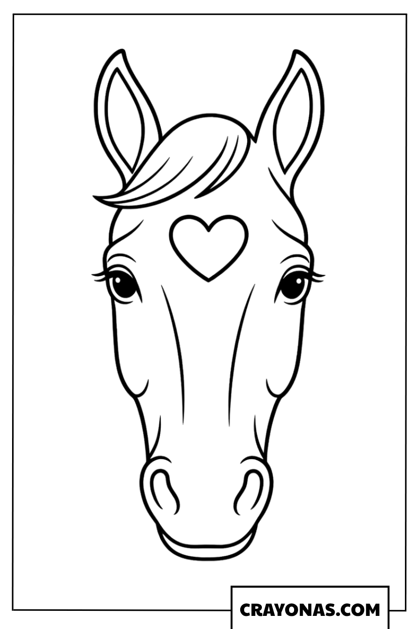 Friendly Horse Portrait Coloring Page