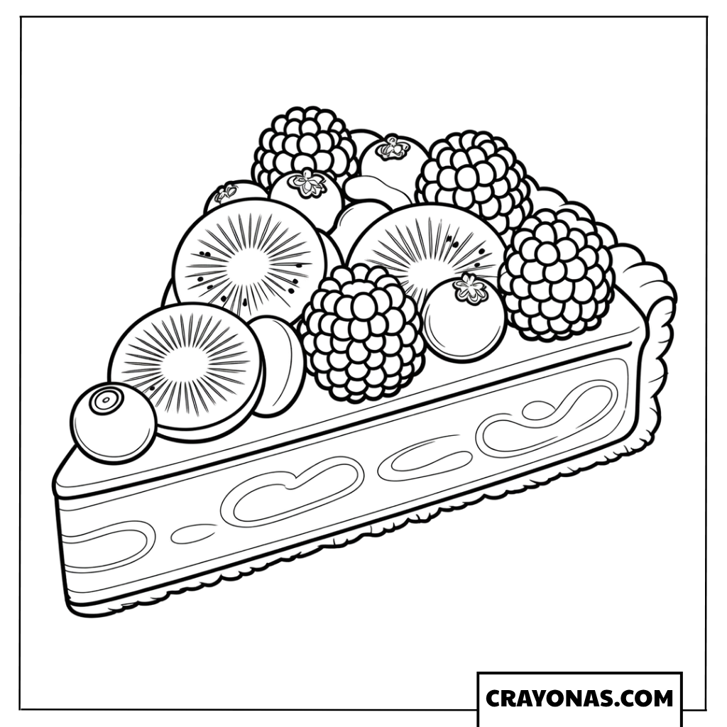 Fruit Cake Slice Coloring Page