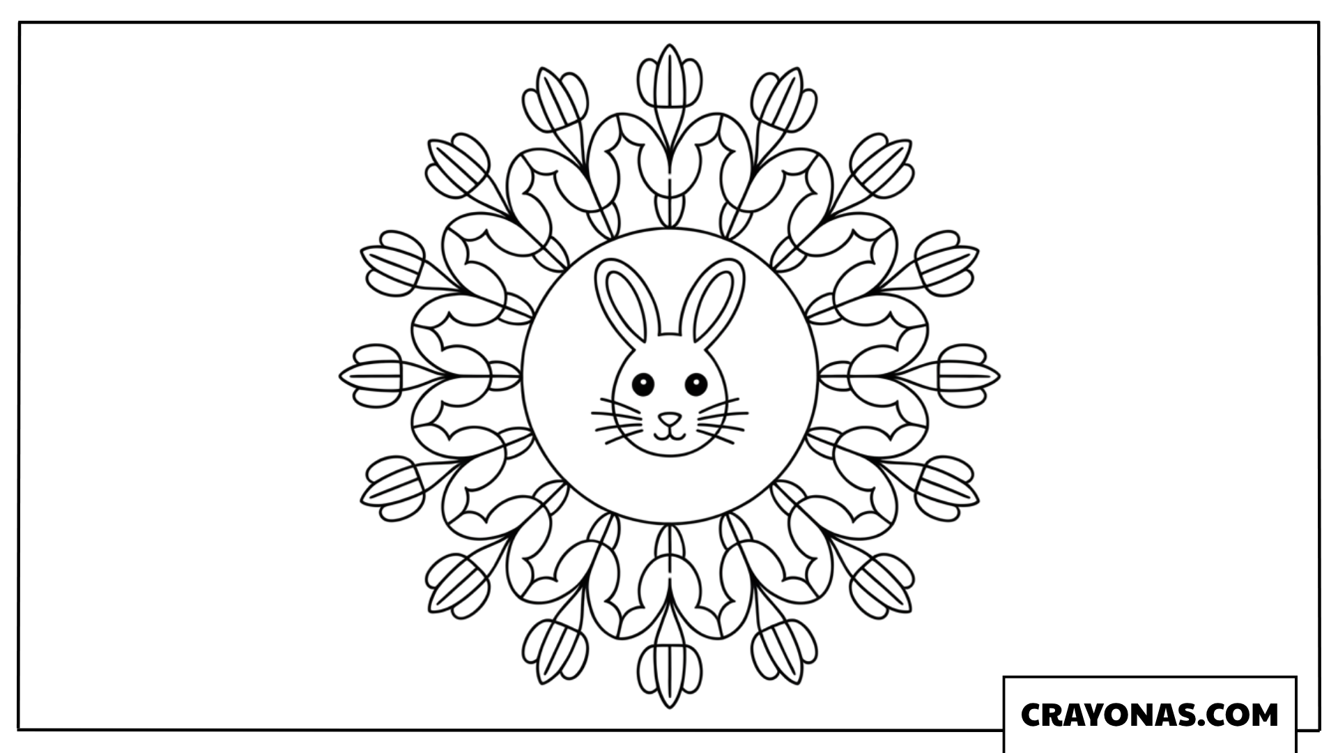 Full Body Bunny Mandala Coloring Page