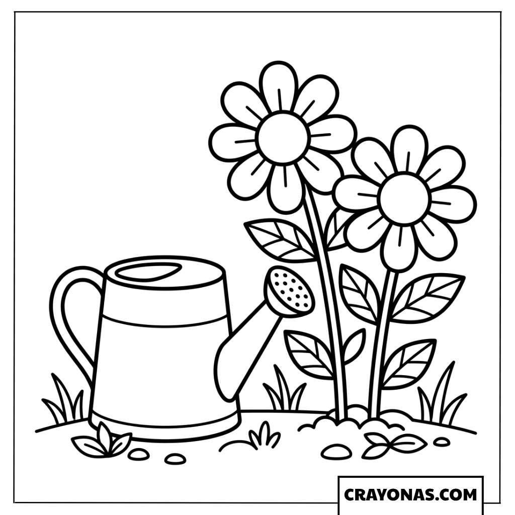 Garden Watering Can Coloring Page