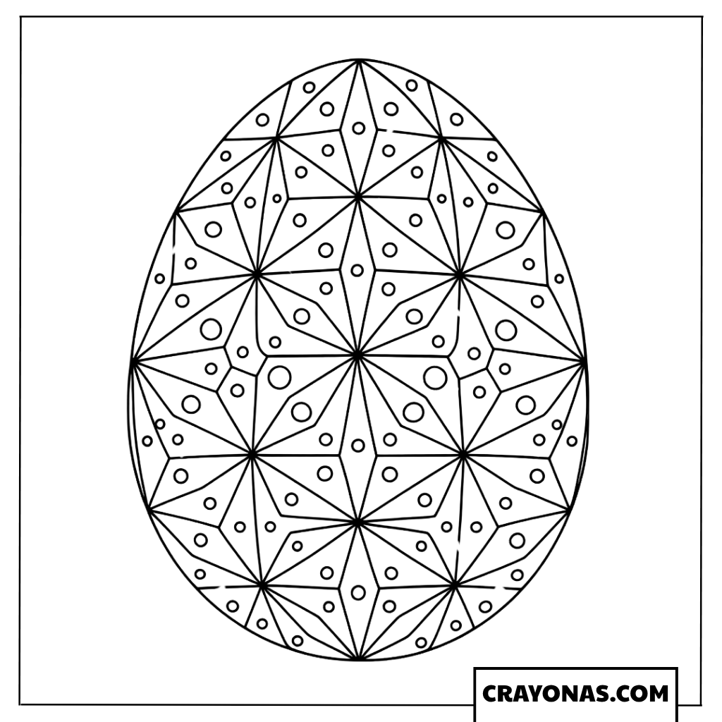 Geometric Mandala Easter Egg Coloring Page