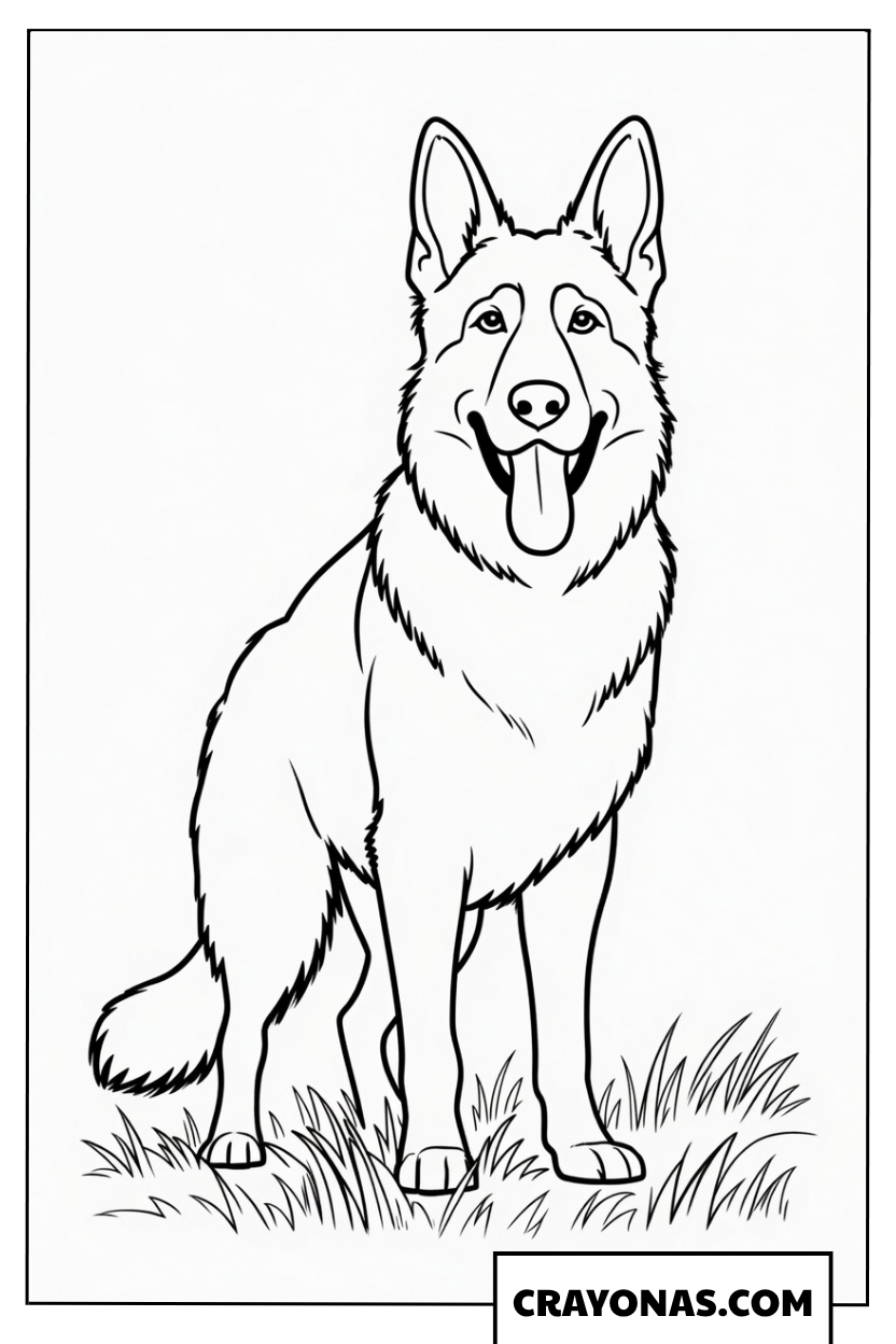 German Shepherd Coloring Page