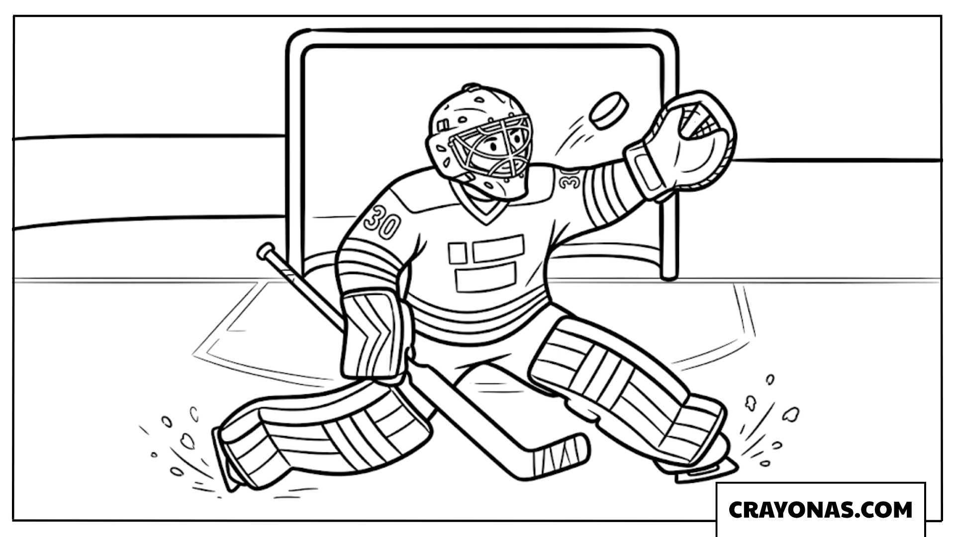 Goalie Making a Save Coloring Page