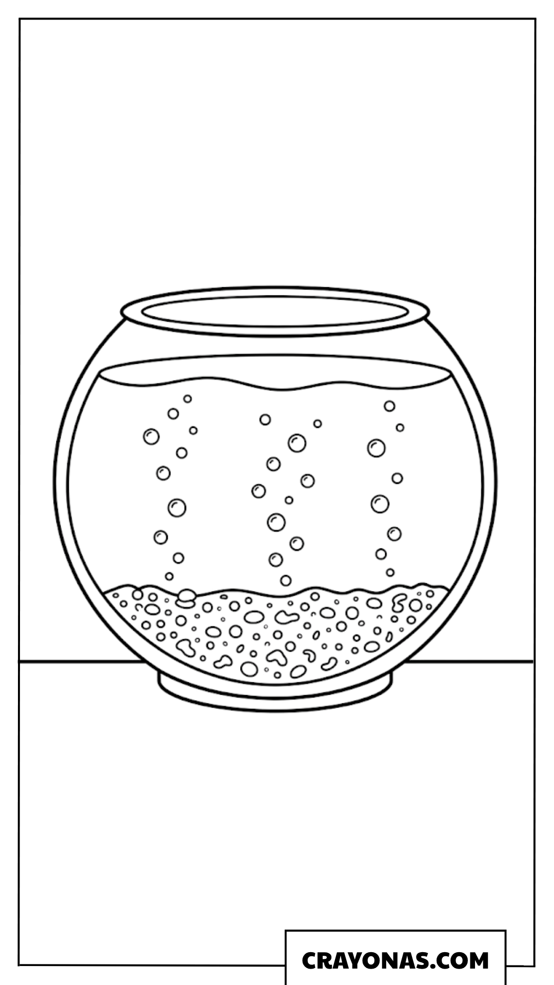 Goldfish in Empty Bowl Coloring Page