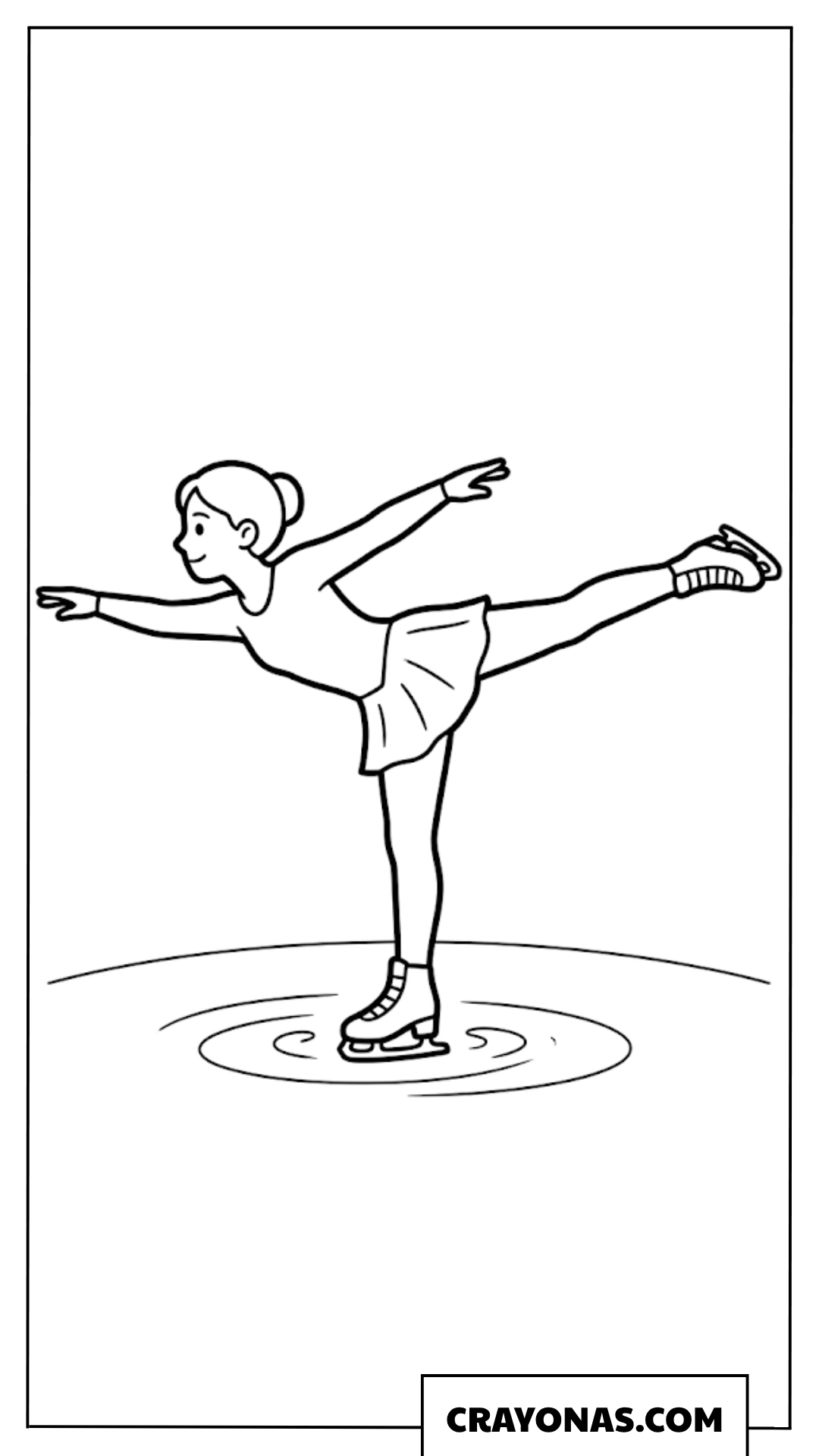 Graceful Figure Skater Performing Spin Coloring Page