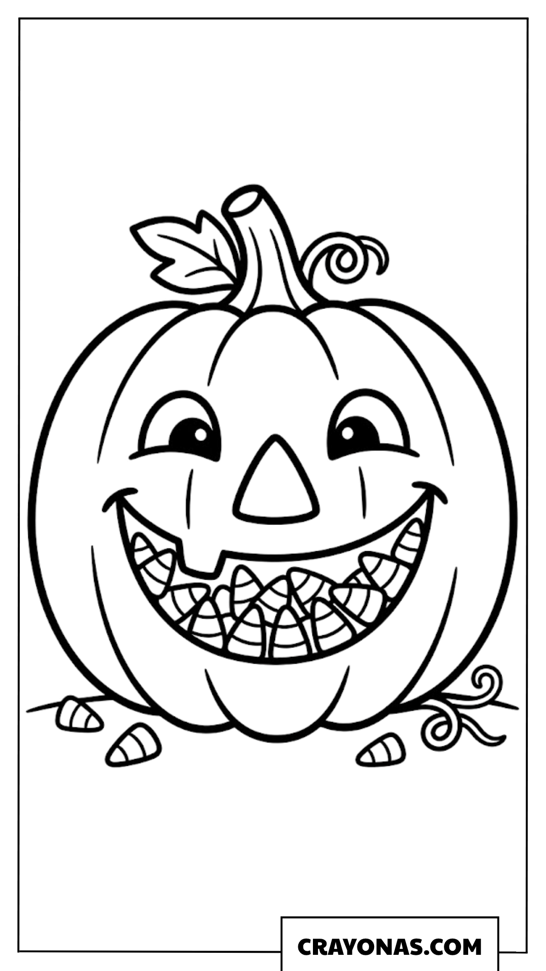 Grinning Pumpkin with Big Smile Coloring Page
